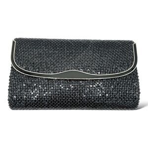 Marlo Vintage 80’s/90”s Black Mesh Clutch Evening‎ Bag w/Convertable Chain